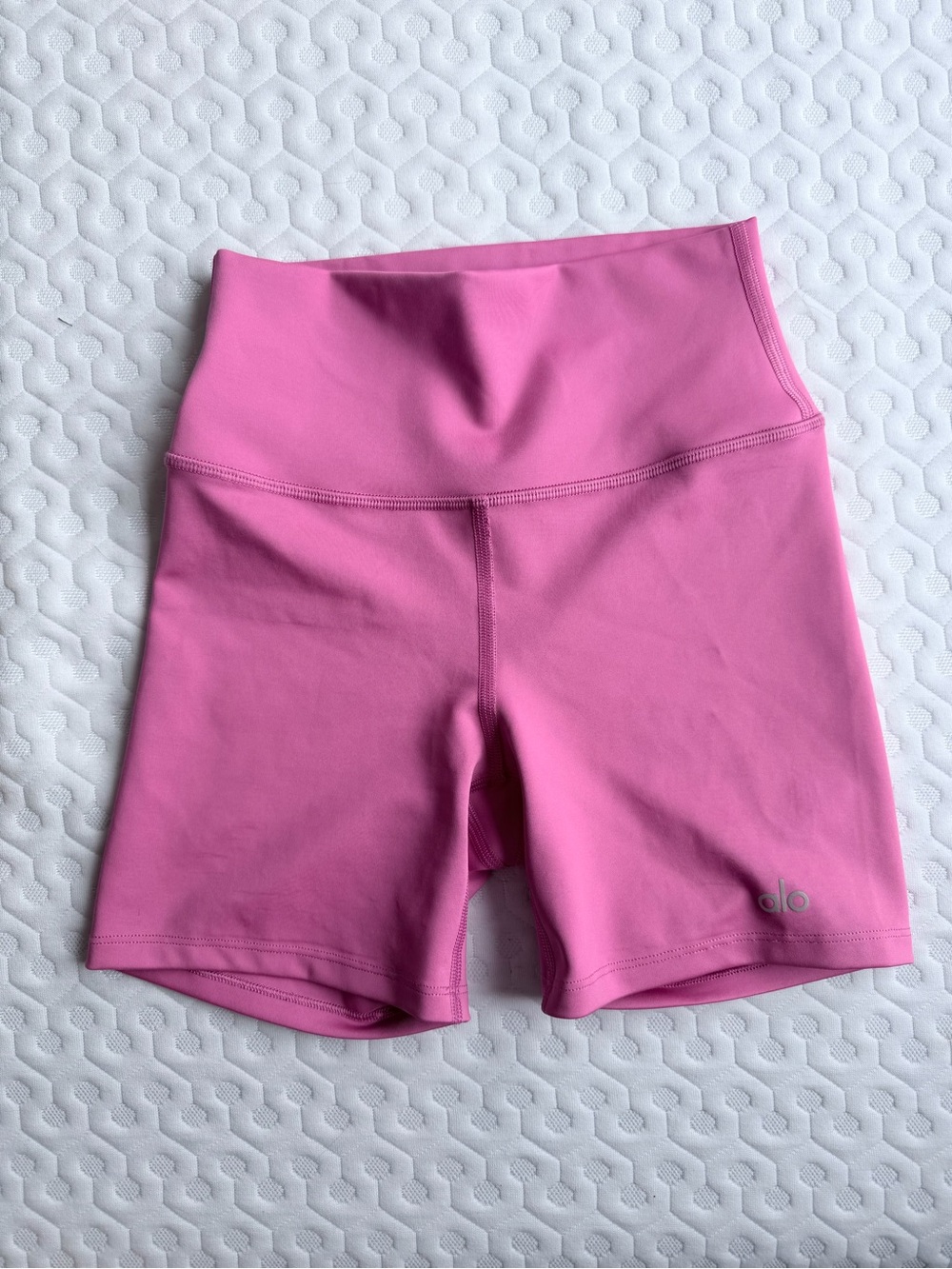 ALO Yoga High-Waist Bubblegum Pink Bike Shorts